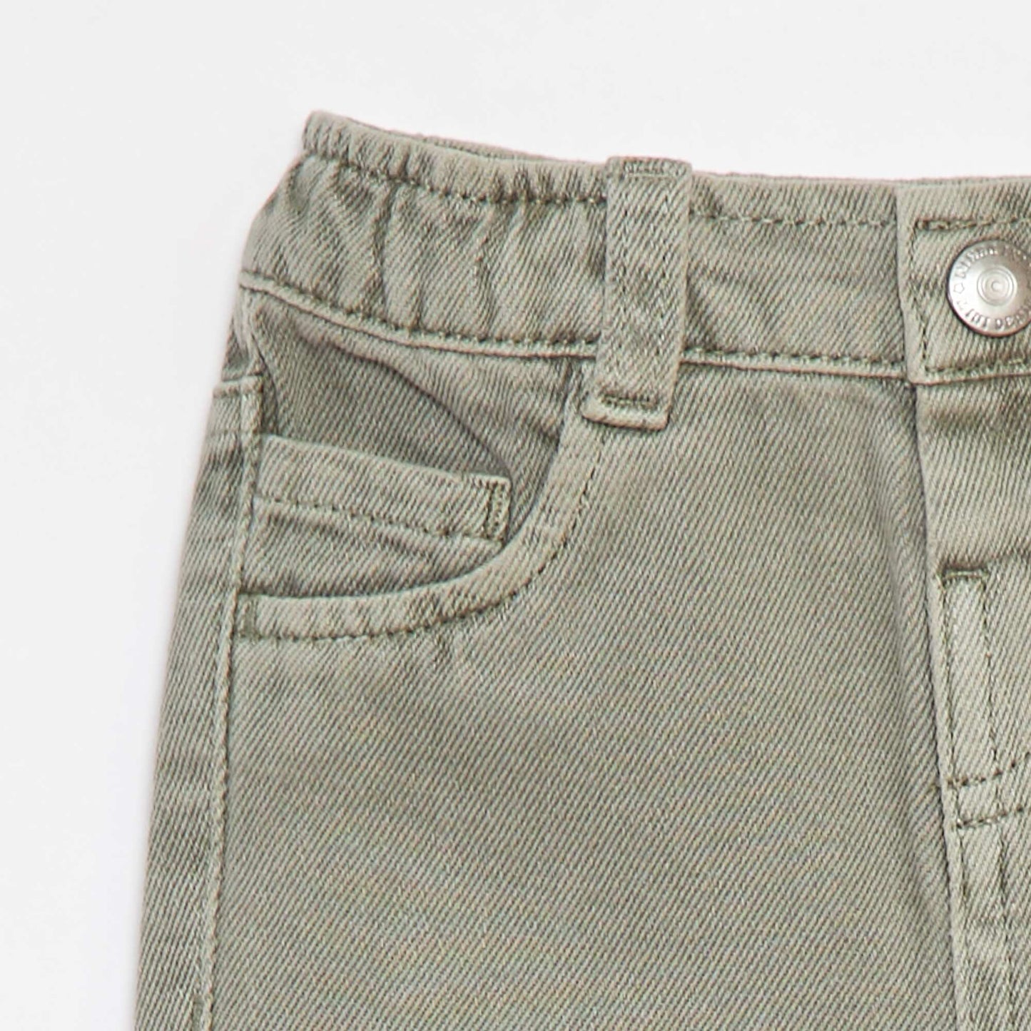 Pantalón de twill paperbag talla 3/4 VERDE