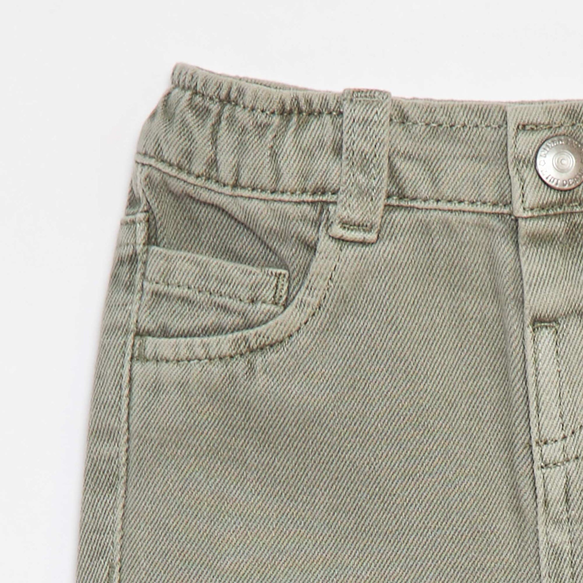 Pantalón de twill paperbag talla 3/4 VERDE
