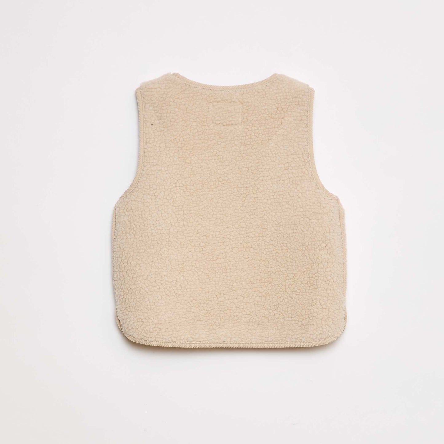 Chaleco efecto borreguito sin mangas BEIGE