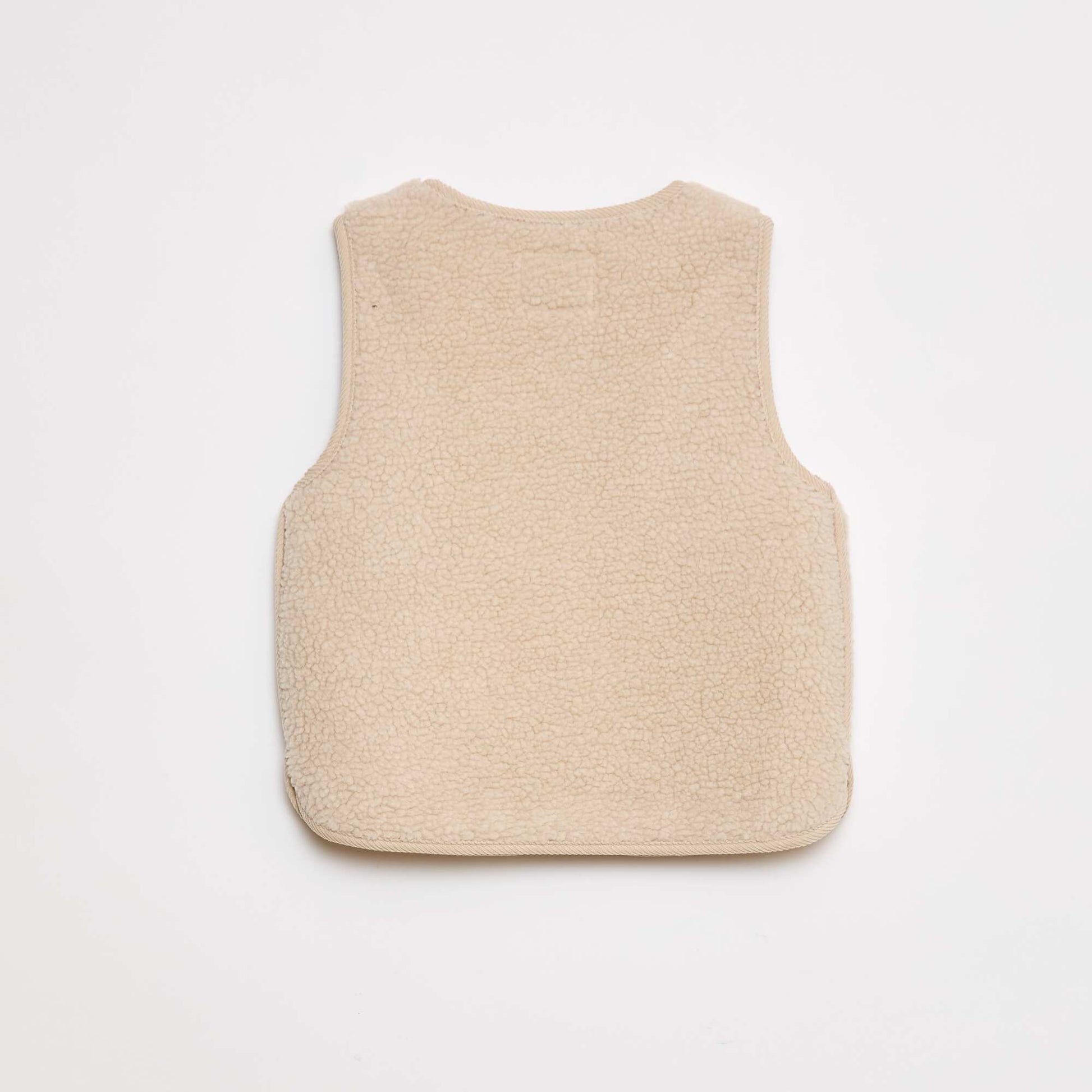 Chaleco efecto borreguito sin mangas BEIGE