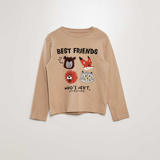 Camiseta estampada de manga larga MARRON