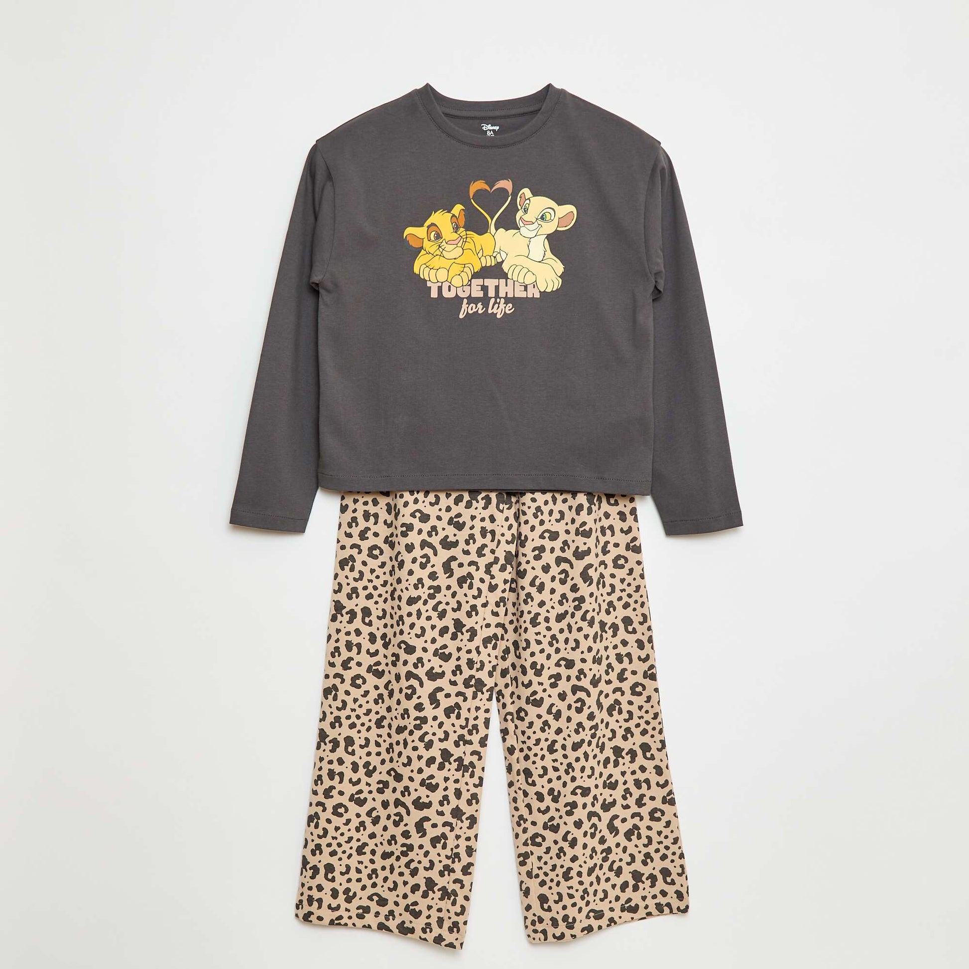 Pijama estampado 'El rey león'  - 2 piezas GRIS