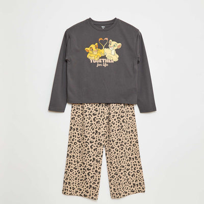 Pijama estampado 'El rey león'  - 2 piezas GRIS