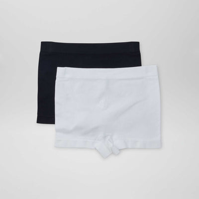 Pack de 2 culottes de punto de canalé BLANCO
