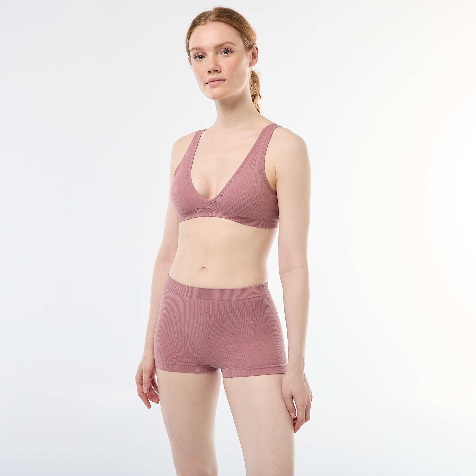 Pack de 2 shorties de punto canalé ROSA