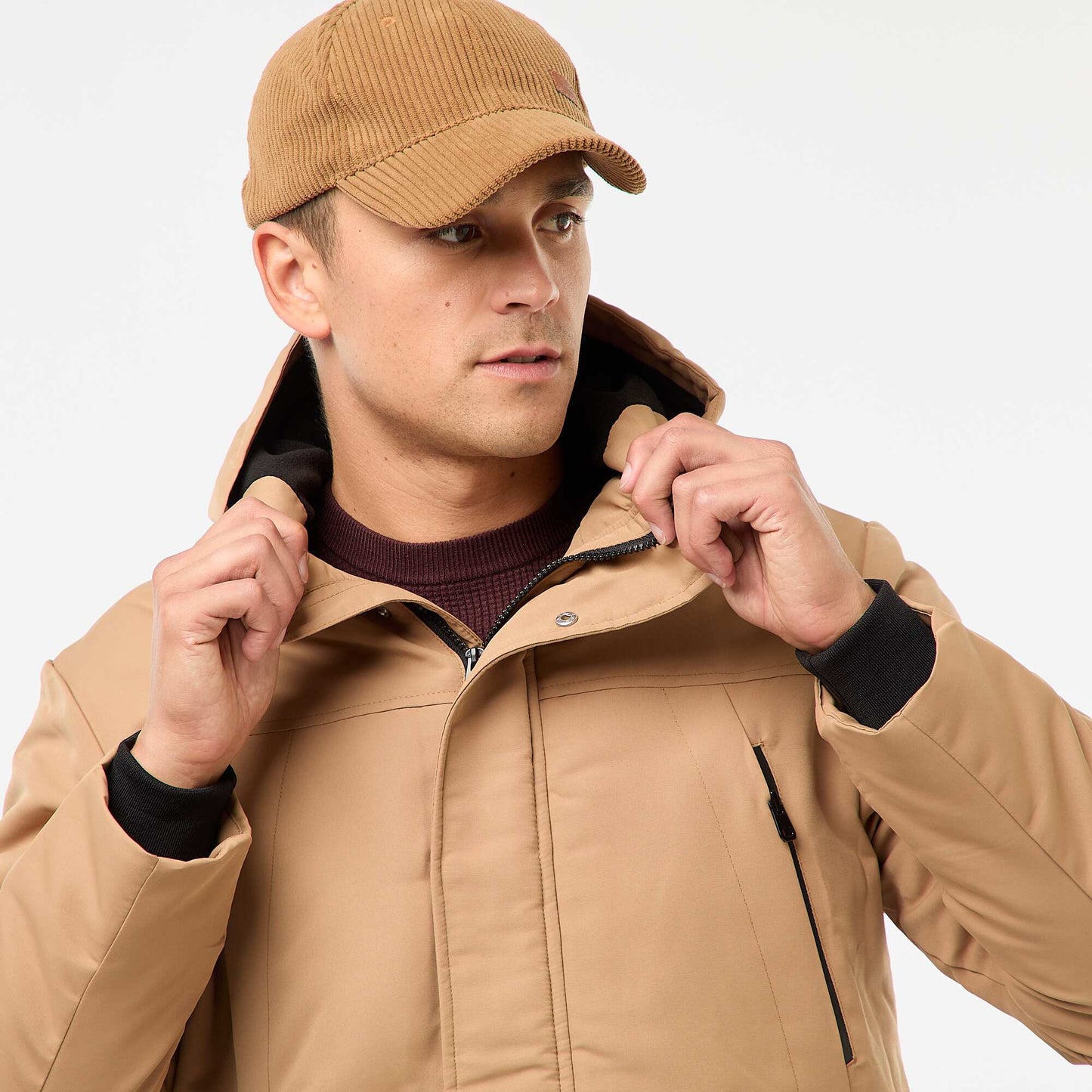 Parka con capucha BEIGE