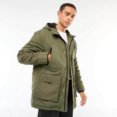 Parka con capucha VERDE