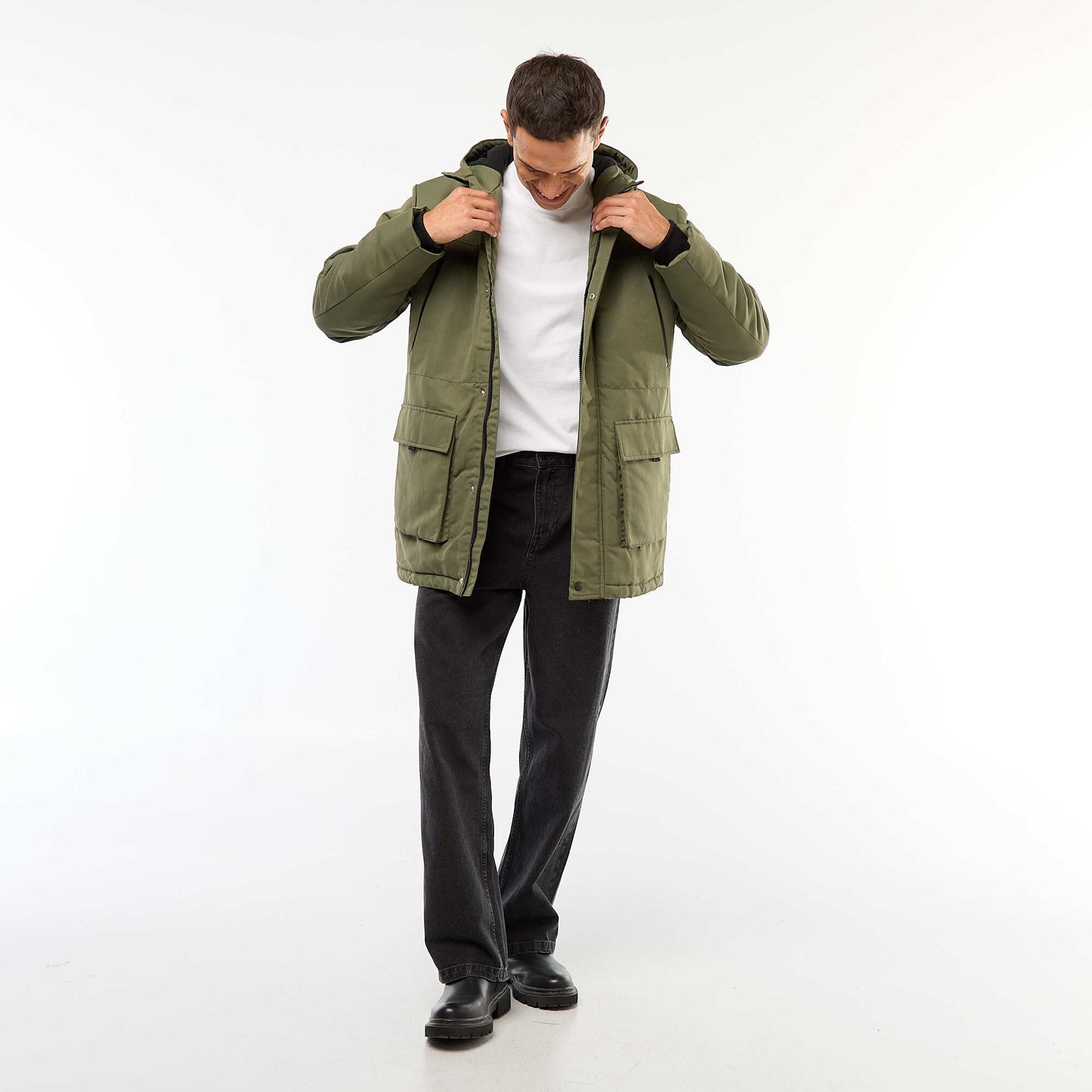 Parka con capucha VERDE