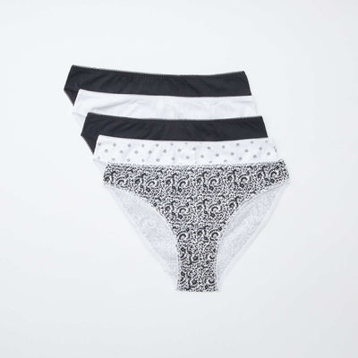 Pack de 5 braguitas - lisas y estampadas BLANCO