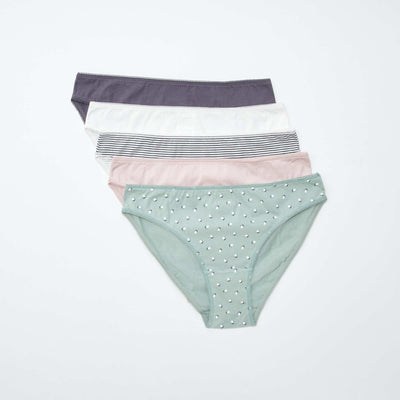 Pack de 5 braguitas - lisas y estampadas BLANCO