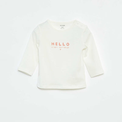 Camiseta de manga larga con estampado BLANCO