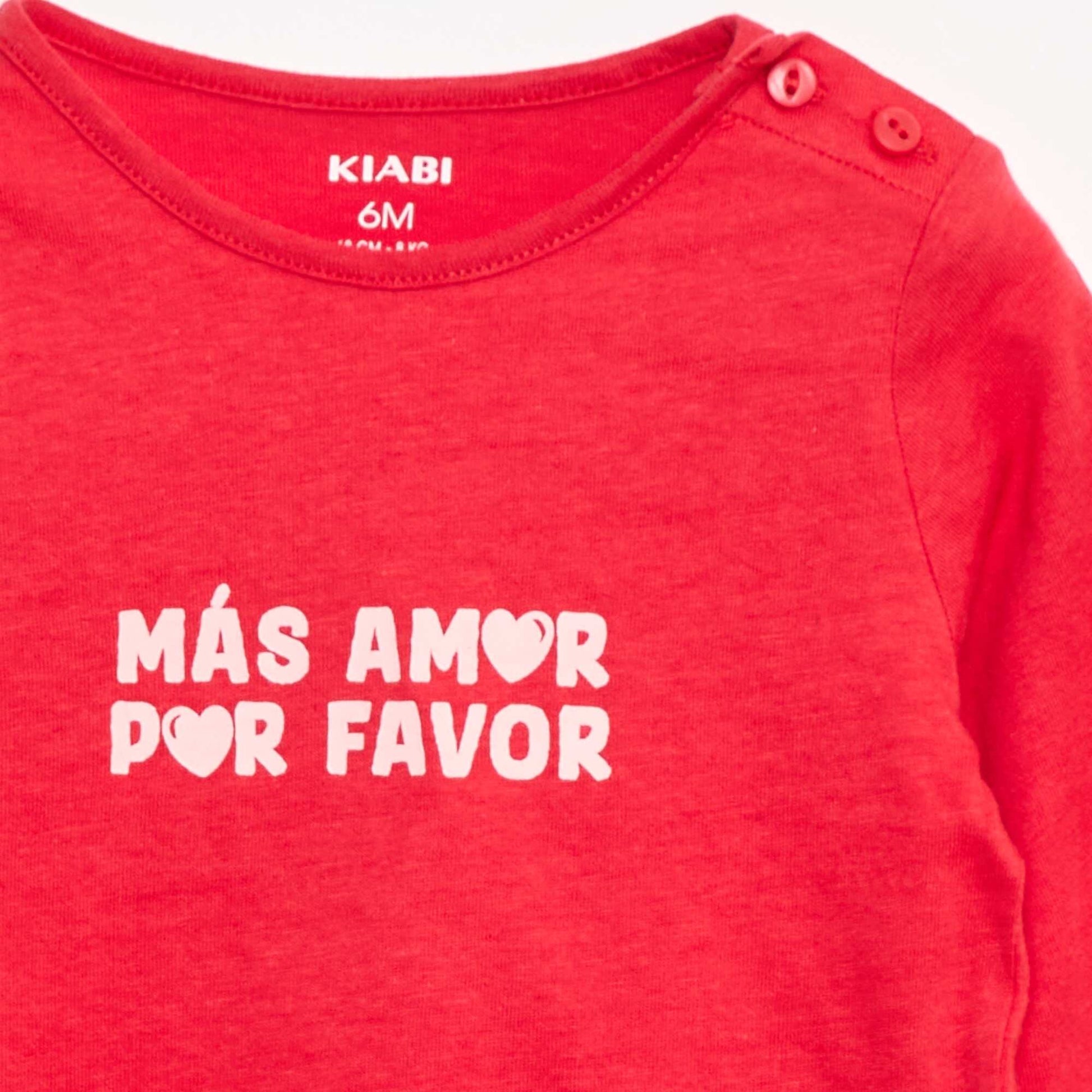 Camiseta de manga larga con estampado ROJO