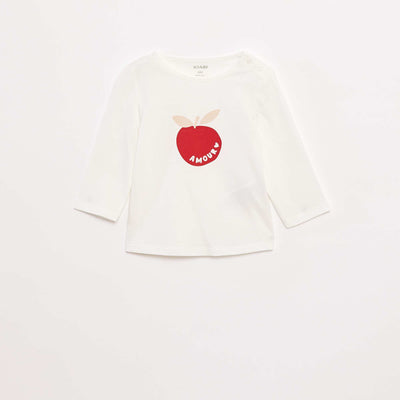 Camiseta de manga larga estampada BLANCO