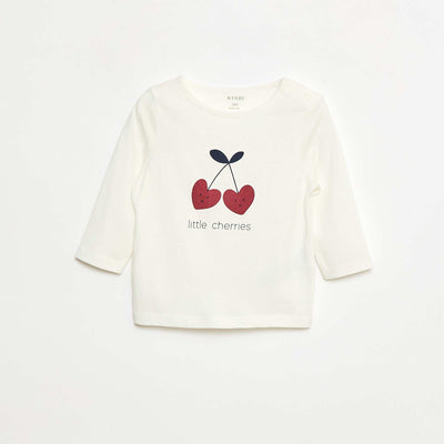 Camiseta de manga larga estampada BLANCO