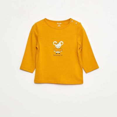 Camiseta de manga larga estampada AMARILLO