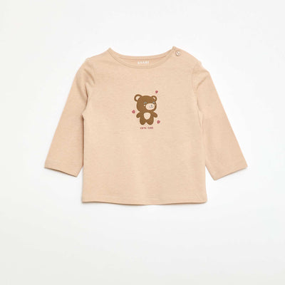 Camiseta de manga larga estampada BEIGE