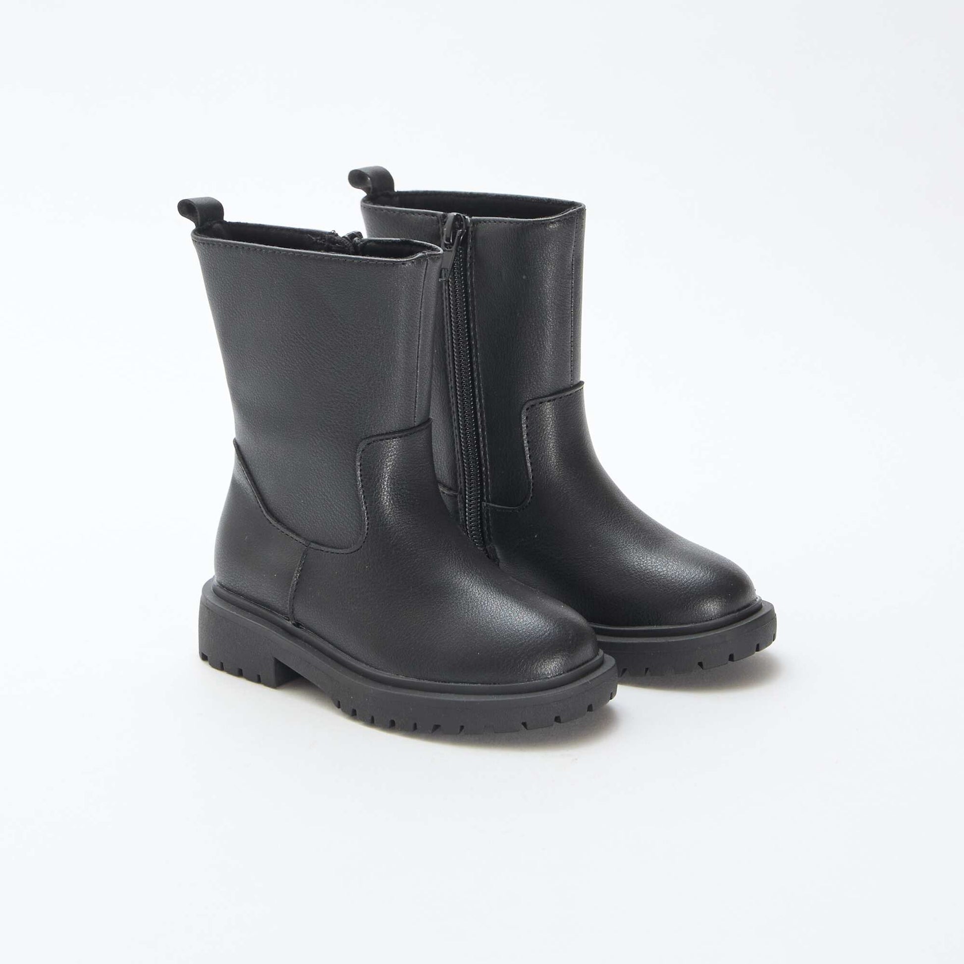 Botas altas con cremallera NEGRO
