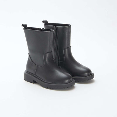 Botas altas con cremallera NEGRO