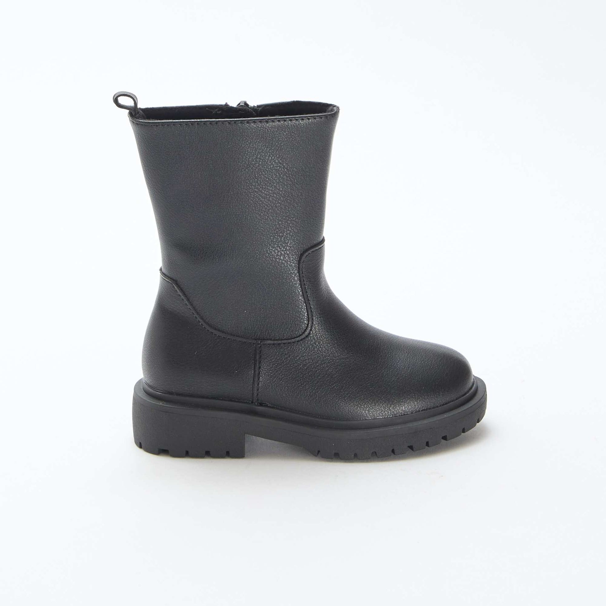 Botas altas con cremallera NEGRO