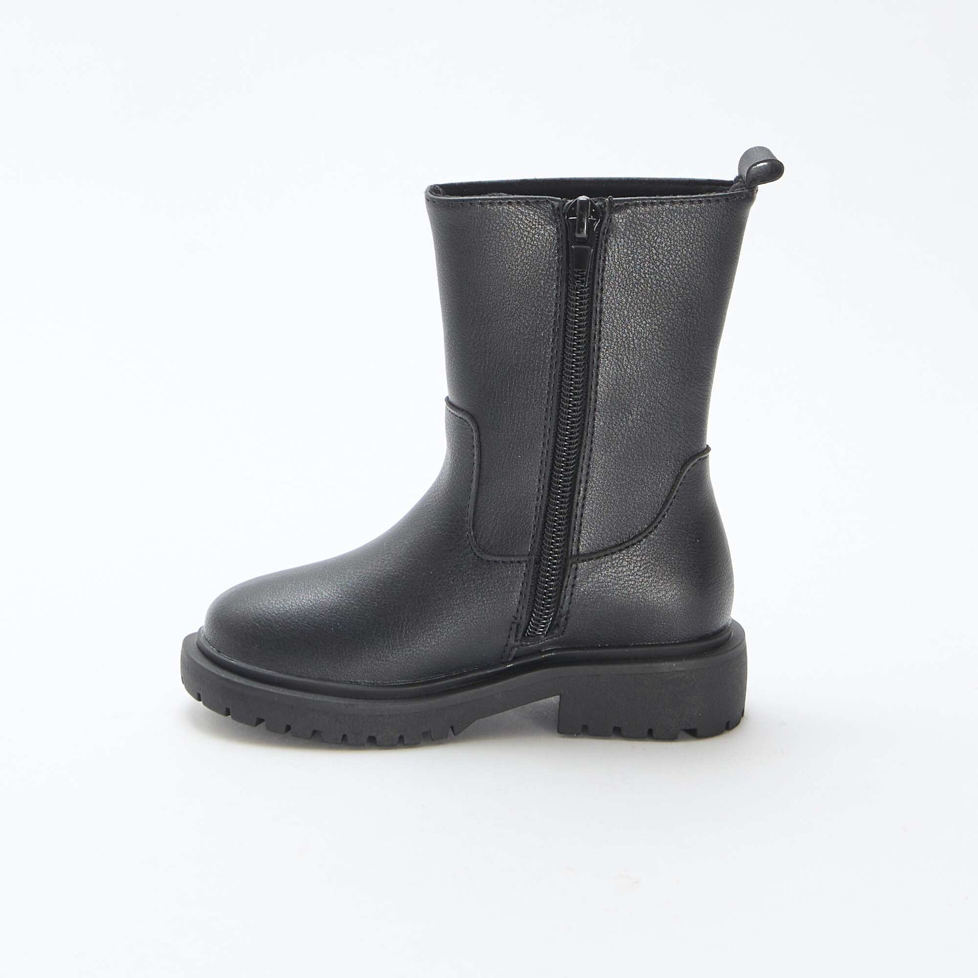Botas altas con cremallera NEGRO