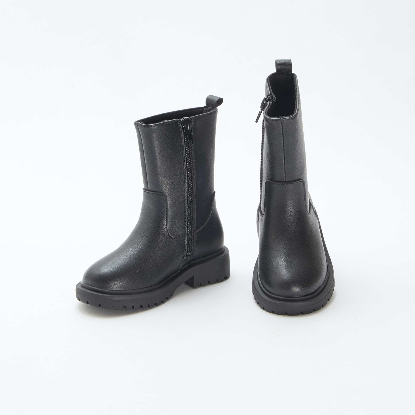 Botas altas con cremallera NEGRO
