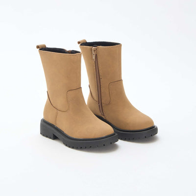 Botas altas con cremallera MARRON