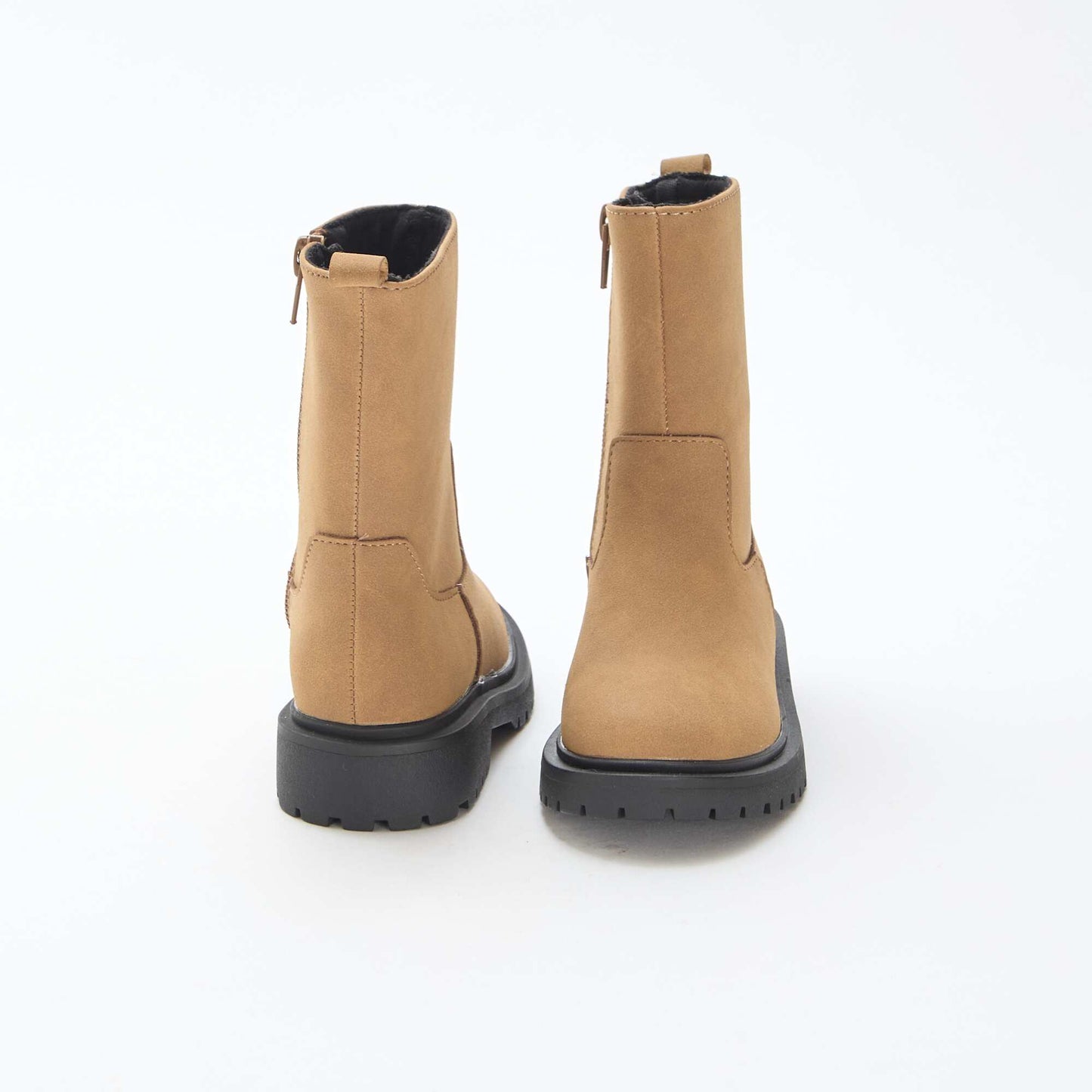 Botas altas con cremallera MARRON