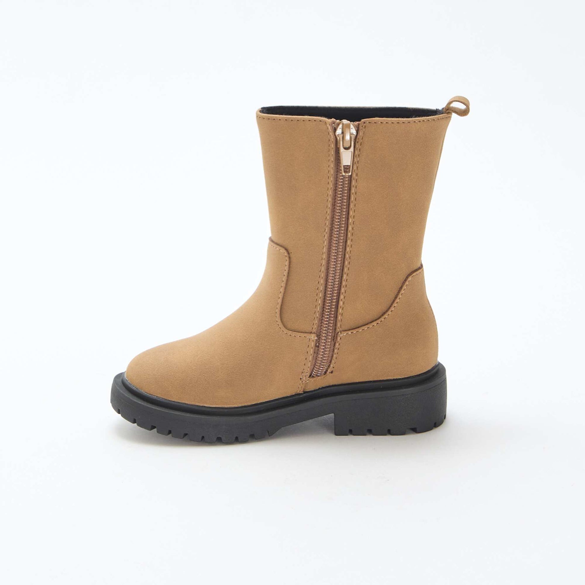 Botas altas con cremallera MARRON