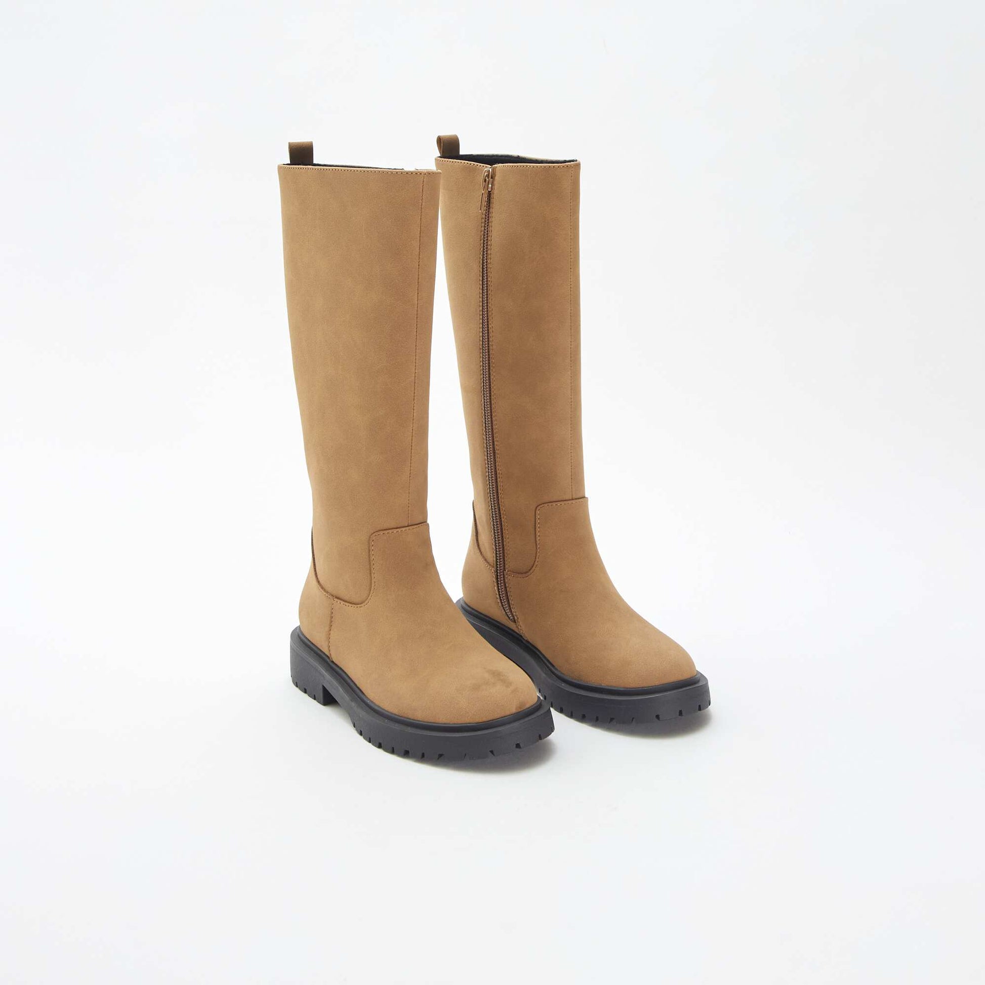 Botas altas de antelina MARRON