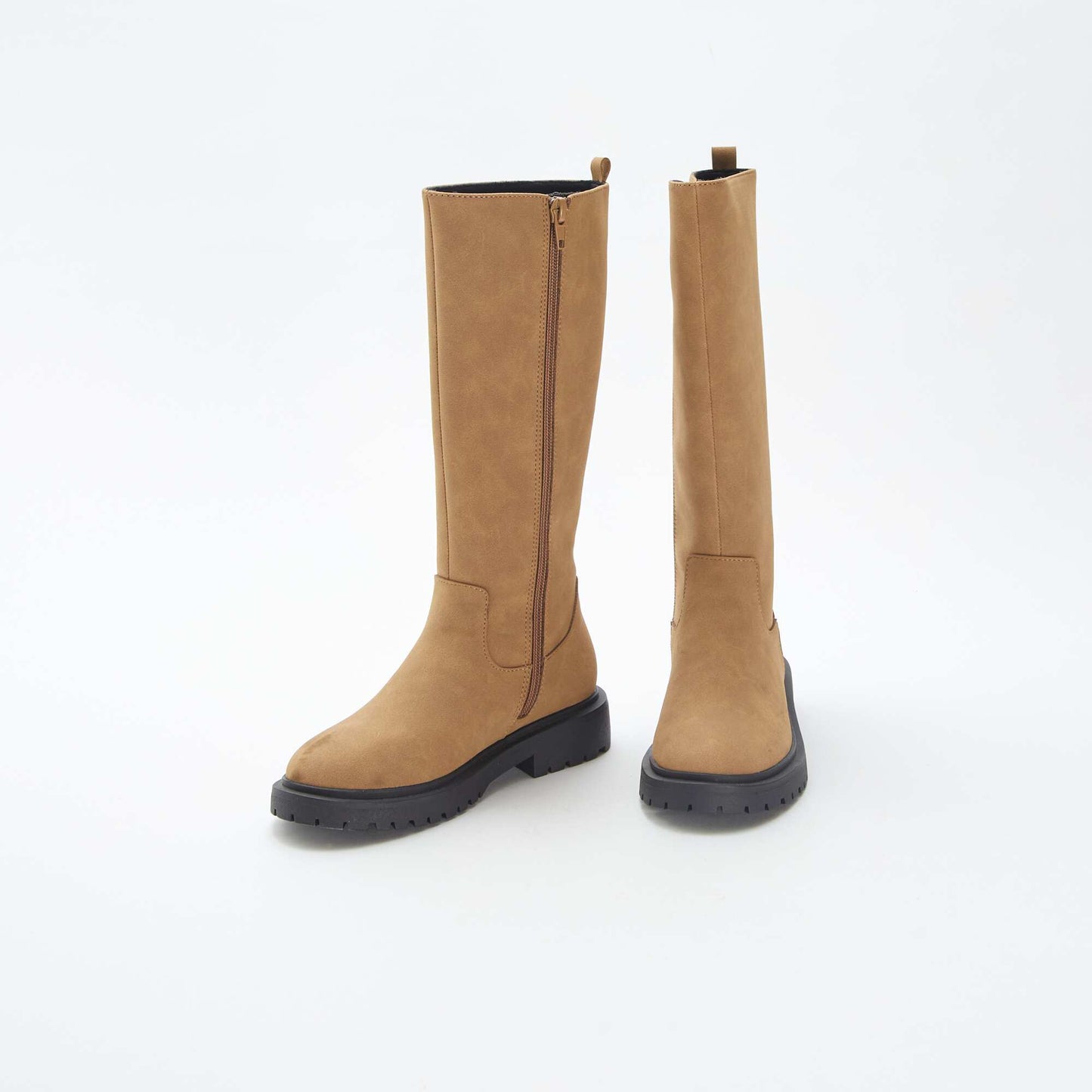 Botas altas de antelina MARRON