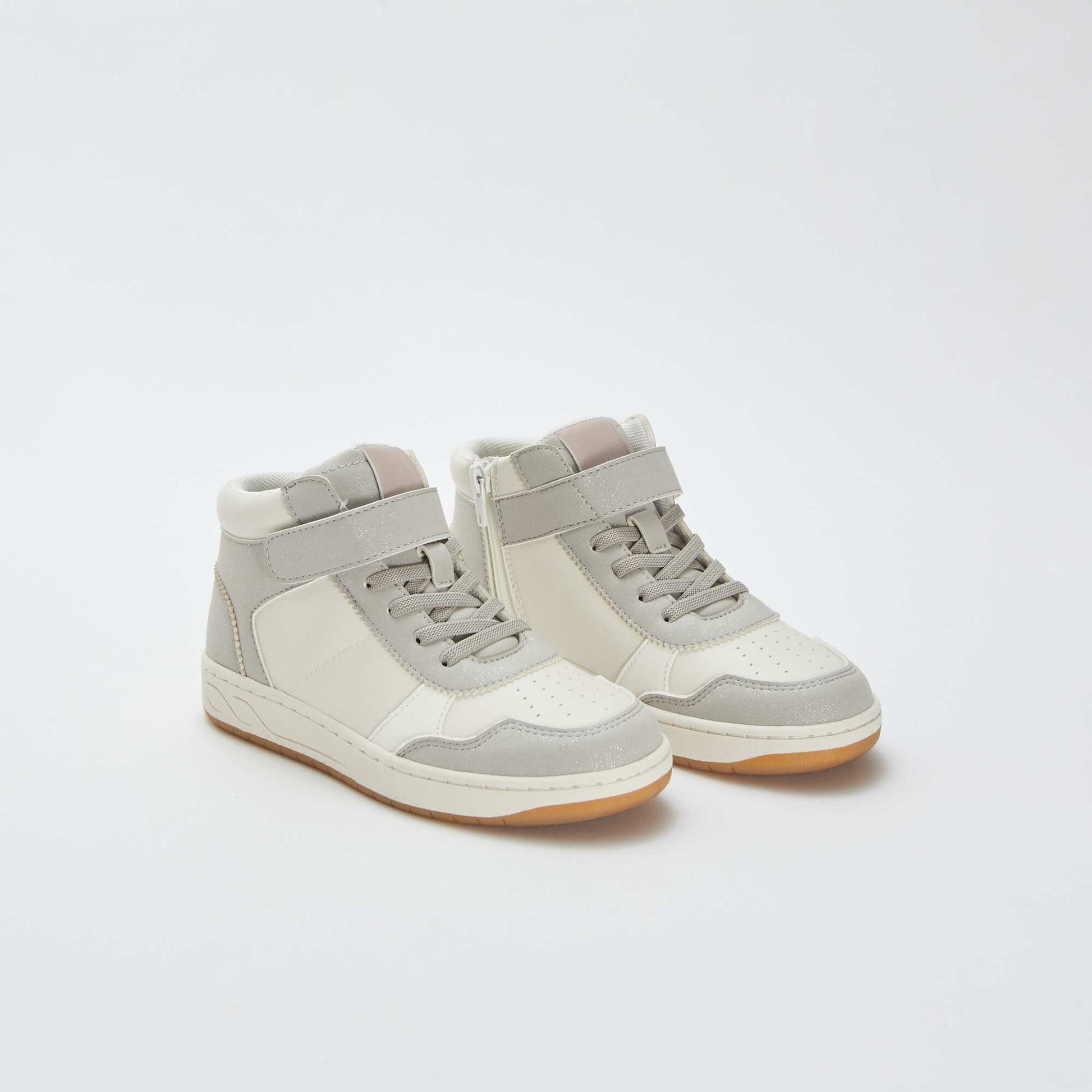 Zapatillas altas con velcro y cordones GRIS