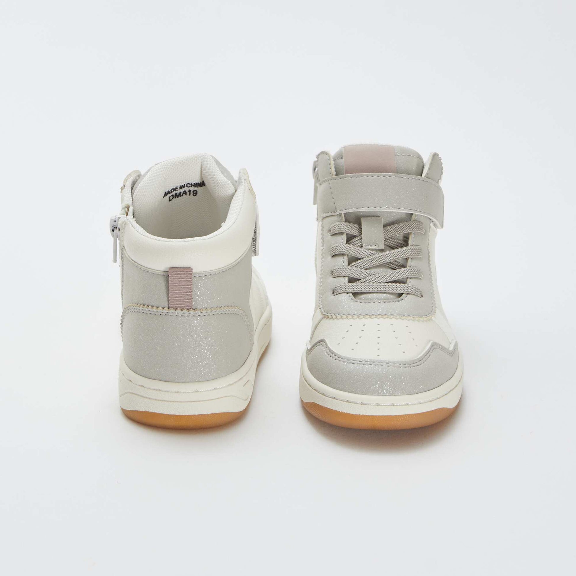 Zapatillas altas con velcro y cordones GRIS