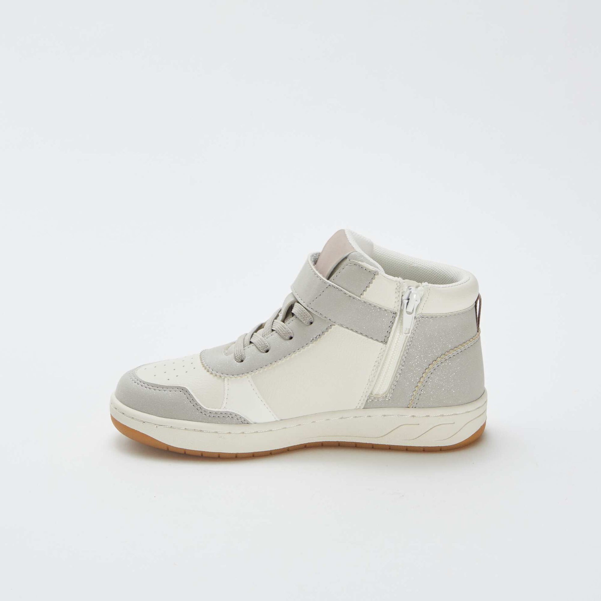 Zapatillas altas con velcro y cordones GRIS
