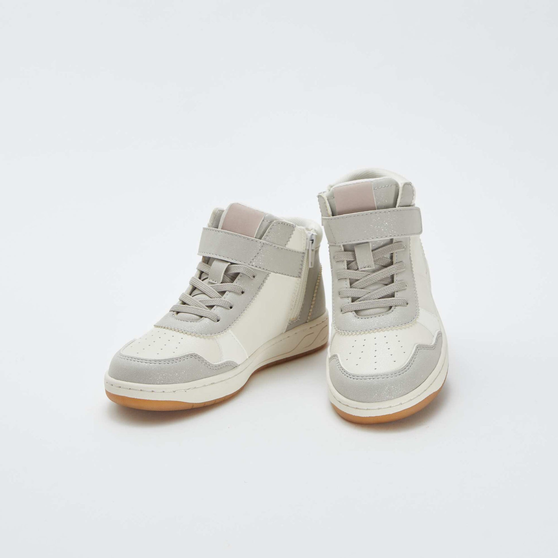 Zapatillas altas con velcro y cordones GRIS