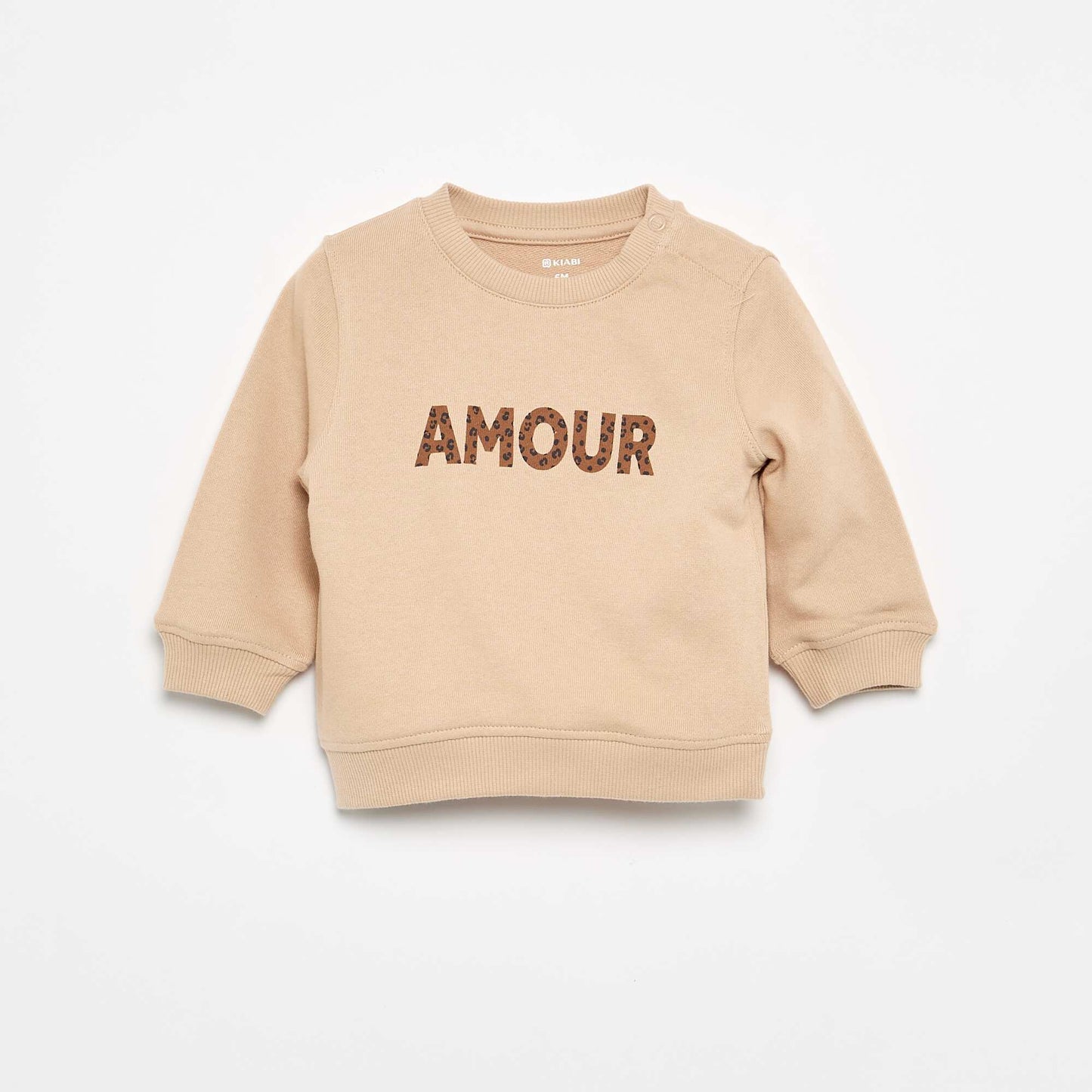 Buzo de manga larga estampada BEIGE