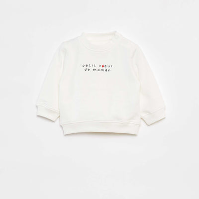 Buzo de manga larga estampada BLANCO