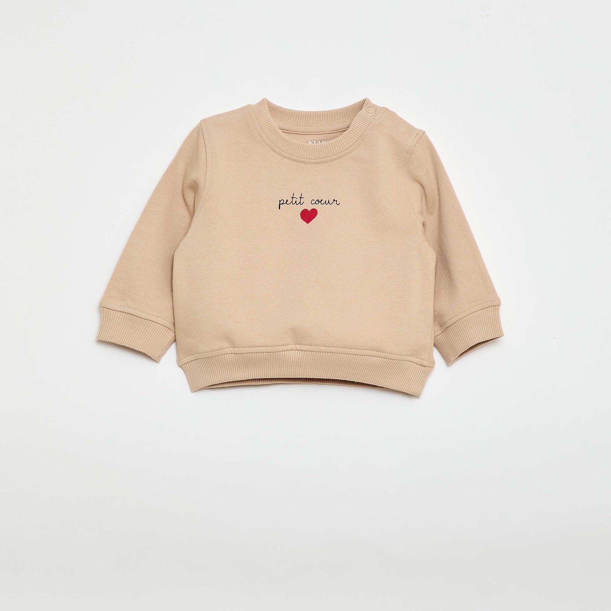 Buzo de manga larga estampada BEIGE