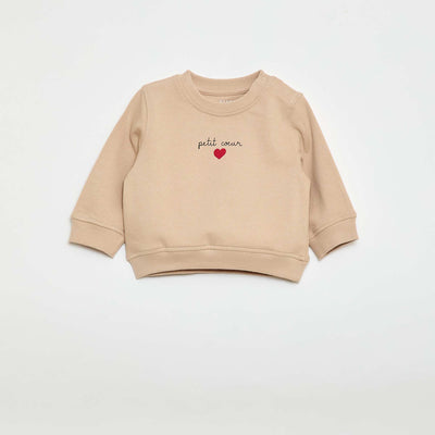 Buzo de manga larga estampada BEIGE