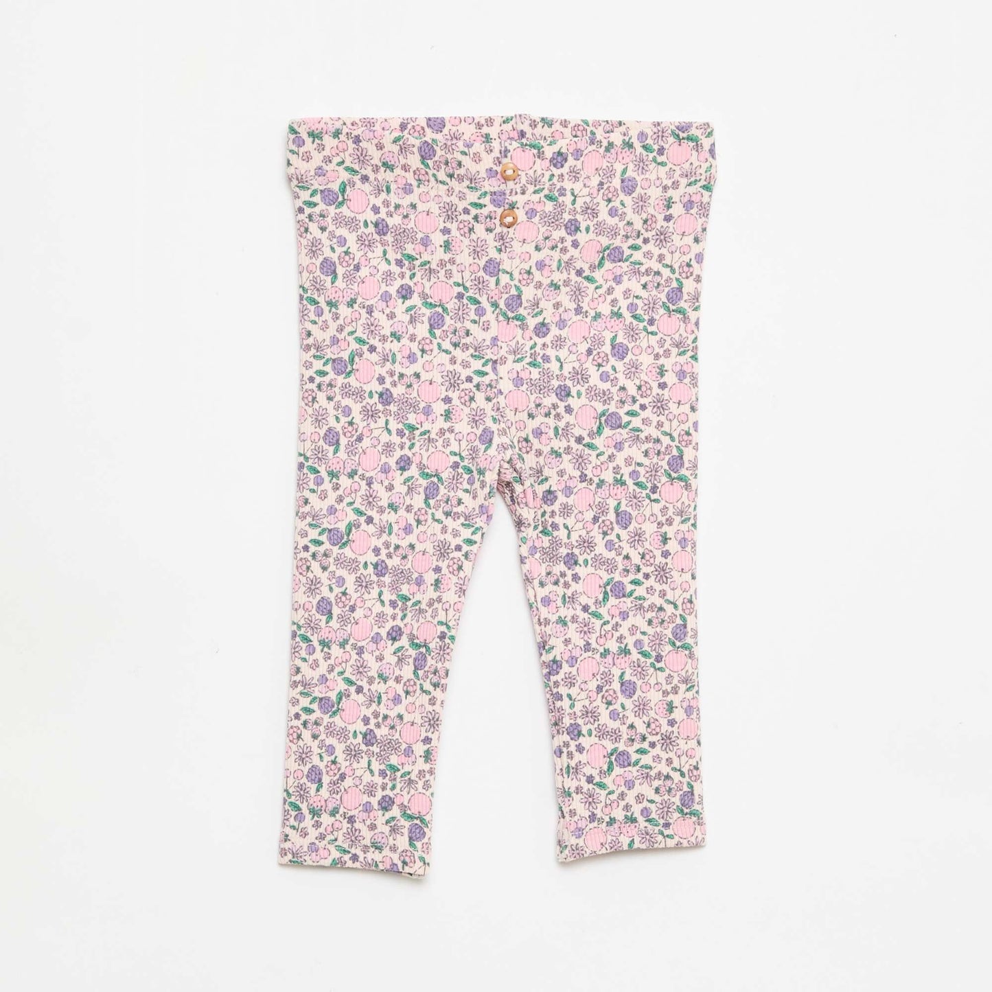 Legging largo de canalé con motivo ROSA