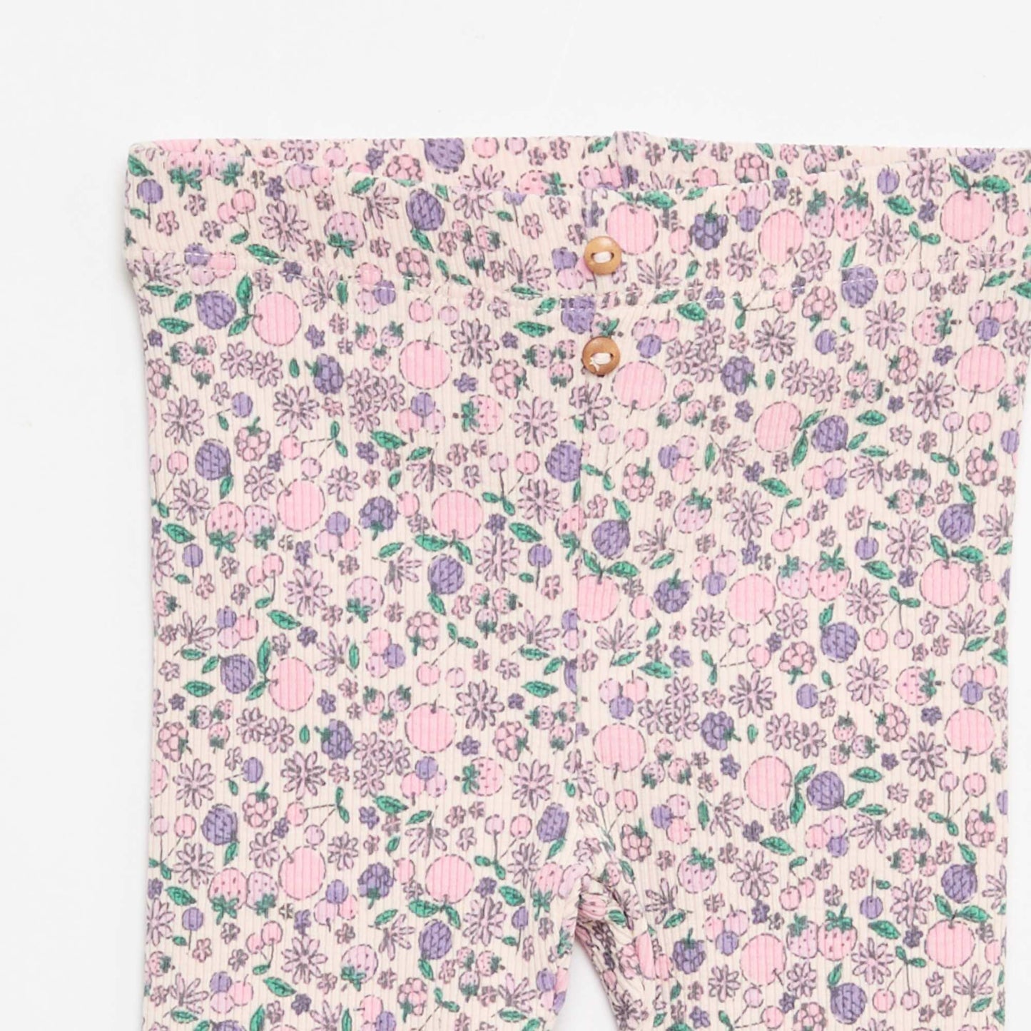 Legging largo de canalé con motivo ROSA