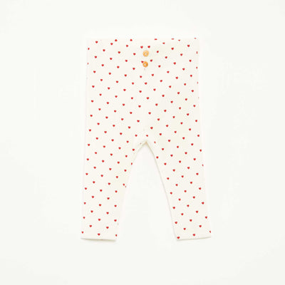 Legging largo de canalé con motivo BLANCO