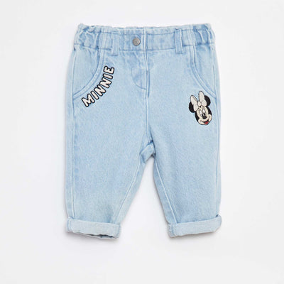 Jean paperbag con vuelta en el bajo 'Disney' AZUL