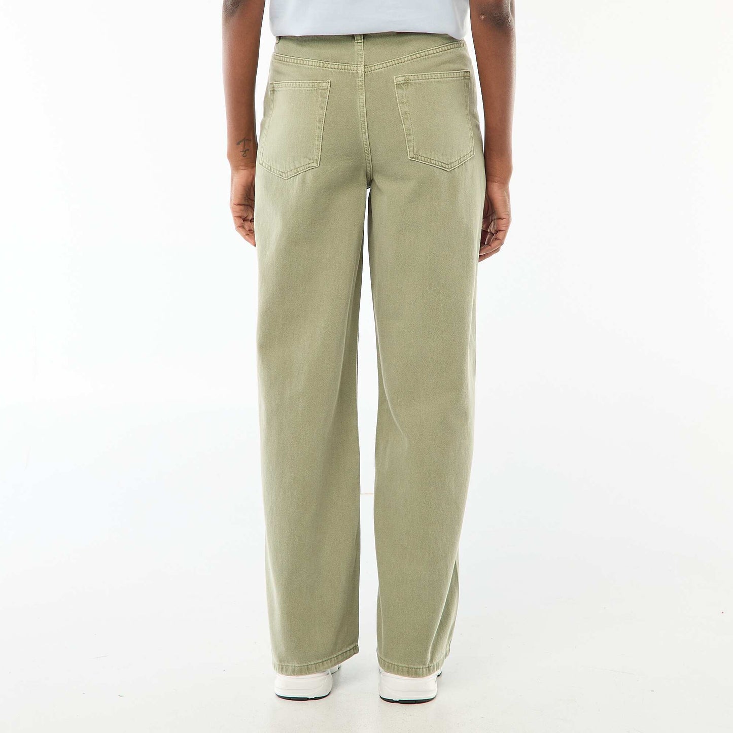 Jean wide leg de tiro alto VERDE
