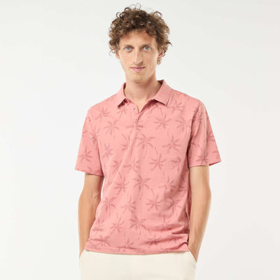 Remera de punto de piqué con motivo all over ROSA