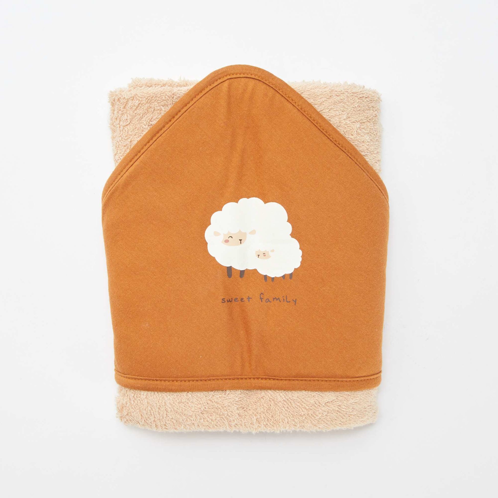 Capa de baño de rizo estampada - 75 x 75 cm NARANJA