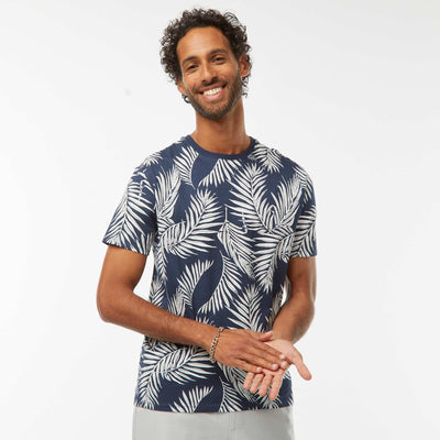 Camiseta estampada de manga corta AZUL