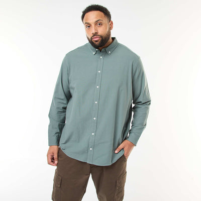 Camisa oxford recta lisa VERDE