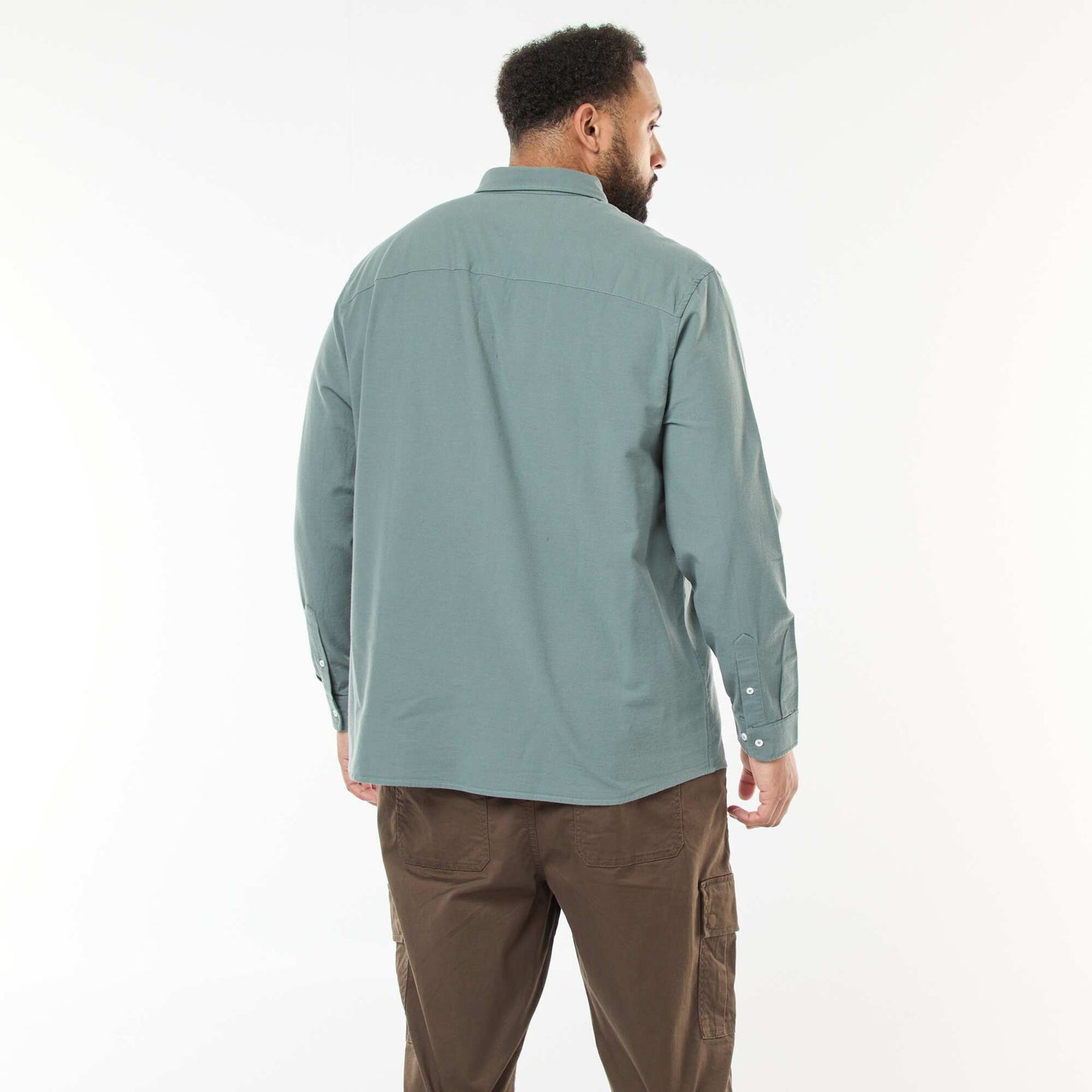 Camisa oxford recta lisa VERDE