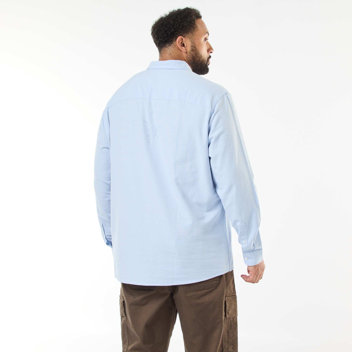 Camisa oxford recta lisa AZUL