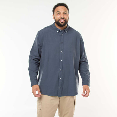 Camisa oxford recta lisa AZUL